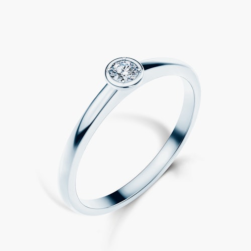 Pierścionek zaręczynowy SAVICKI: białe złoto, diament